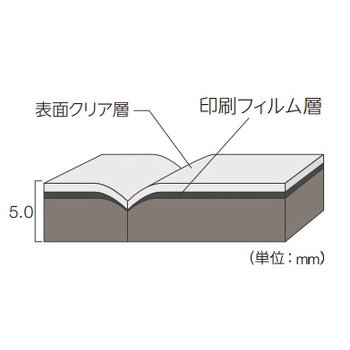 LN-1026 置敷きビニル床タイル レイフラットタイル ノーワックス 5×150×1000mm コローレオーク 14枚入
