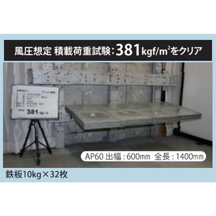 AP60-D600×L1000(SLM) アルフィン アルポリック庇 AP60 サポートポールなし 本体のみ 出幅600mm ひさし全長1000mm シルバーメタリック