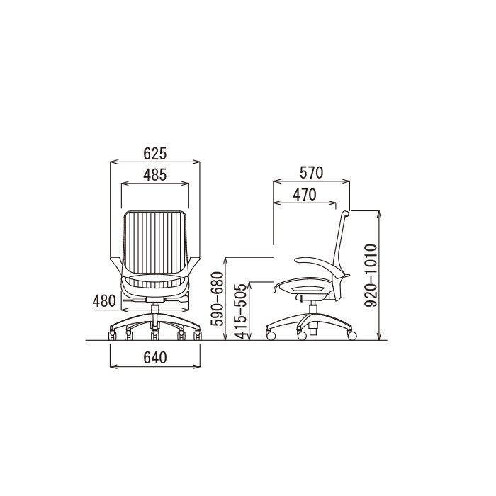 MS-1655AUGR(M12)GR オフィスチェア MS-1600シリーズ 座メッシュ 