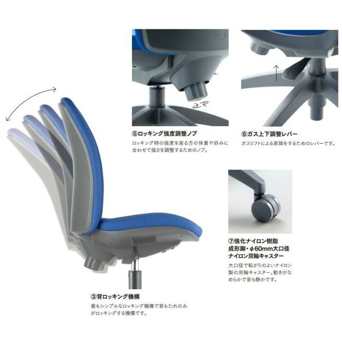 OA-2125(FG3)BK オフィスチェア OA-2100シリーズ ミドルバック 肘なしタイプ 防汚性布張り