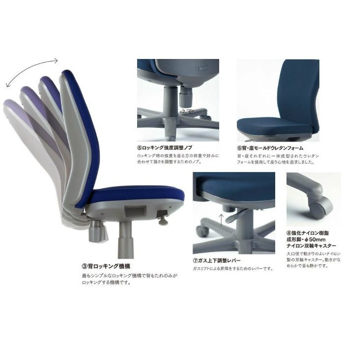 OA-1155CJ(FG3)BK オフィスチェア OA-1100シリーズ ローバック サークル肘タイプ 防汚性布張り