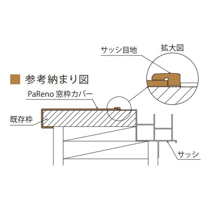 BU-FMC-SM-TW PaReno 窓枠カバー サッシ目地 長さ3000mm ホワイトウッド