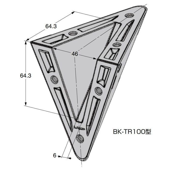 BK-TR100-SL LAMP トライアングル棚受 BK-TR型 PAT ステンレス調