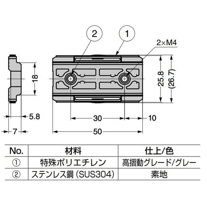 MR-30CNB ミニガイド キャリッジ 予圧タイプ