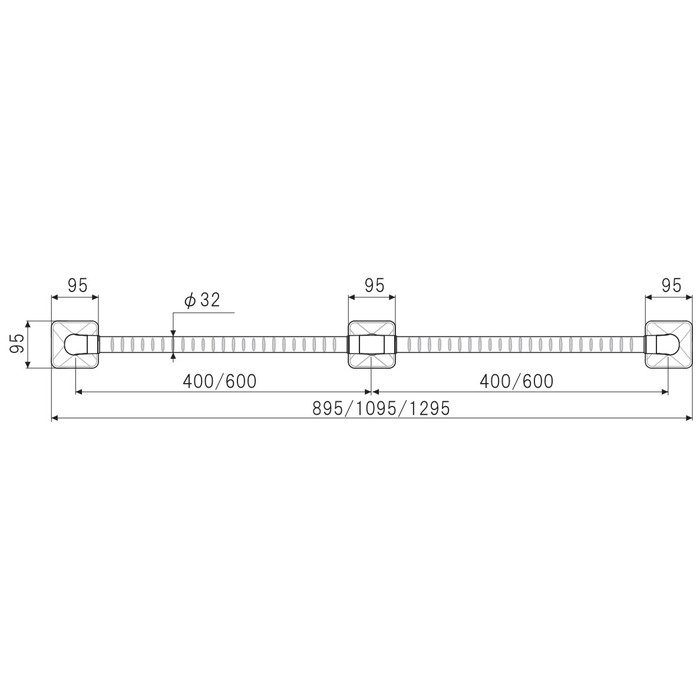 ベストセレクトバー UA-406-10 600＋400mm 連続型 01-0007 KLASS（極東