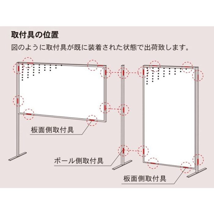 ARK307-711 AR連結ボード（30mm厚） 両面ワンウェイ掲示板 2100×900mm