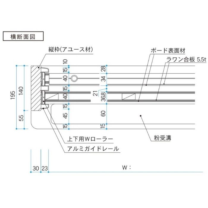 SWU69 大型上下黒板 スチールグリーン 無地 木枠 2700×1800mm