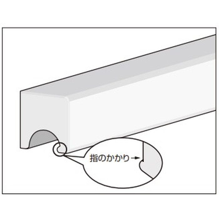 HA-SQS-180ST LAMP アルミ押出ハンドル HA-SQS型 PAT L180mm ヘアライン仕上ステンレス調