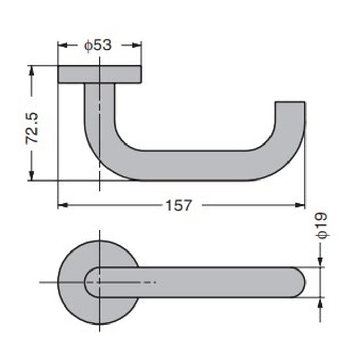 LH2-B021-H-R-13-SS レバーハンドル LH2-B021型 レバーハンドルロックセット 間仕切錠 適応扉厚33～42mm【セール開催中】