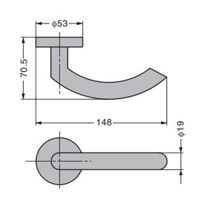 LH2-B051-H-R-13-SS レバーハンドル LH2-B051型 レバーハンドルロックセット 間仕切錠 適応扉厚33～42mm【セール開催中】