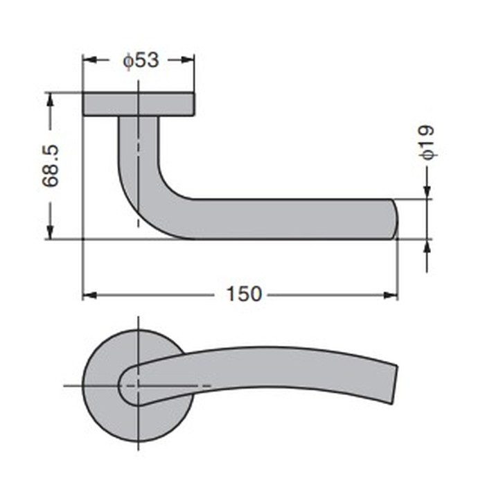 LH2-B061-H-R-11-SS レバーハンドル LH2-B061型 レバーハンドルロックセット 空錠 適応扉厚33～42mm【セール開催中】