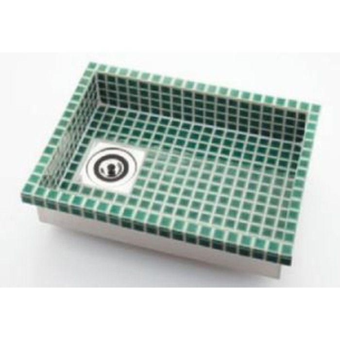 493-213-GR 食洗面器 響 タイル貼り クロムグリーン カクダイ【アウン