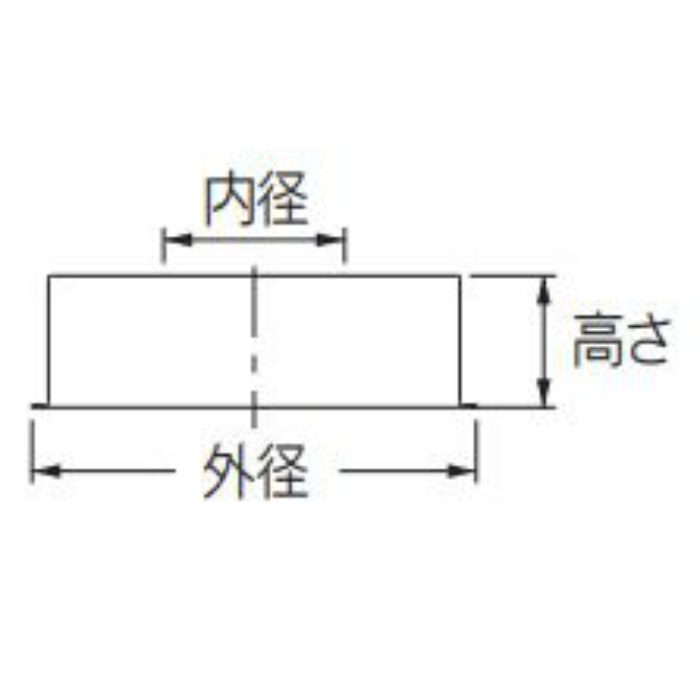 621-105-6 給水ザガネ 外径54×内径22×高さ6mm マットブラック