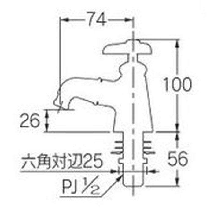 7005 回転立水栓 節水固定コマ仕様 呼径13mm