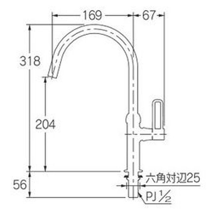 入荷待ち】700-816-D 泡沫立形スワン水栓 マットブラック カクダイ