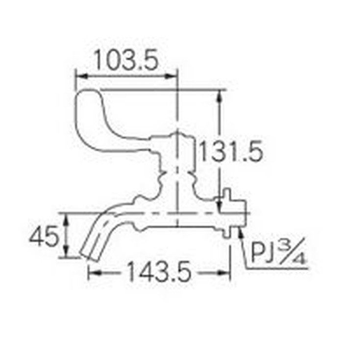 702-052-20 レバー式万能ホーム水栓 固定コマ仕様 カクダイ【アウン