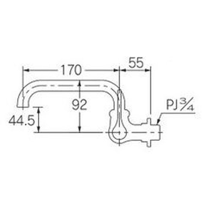 707-007-20QR 厨房用横形自在水栓 二条ネジスピンドル固定コマ仕様