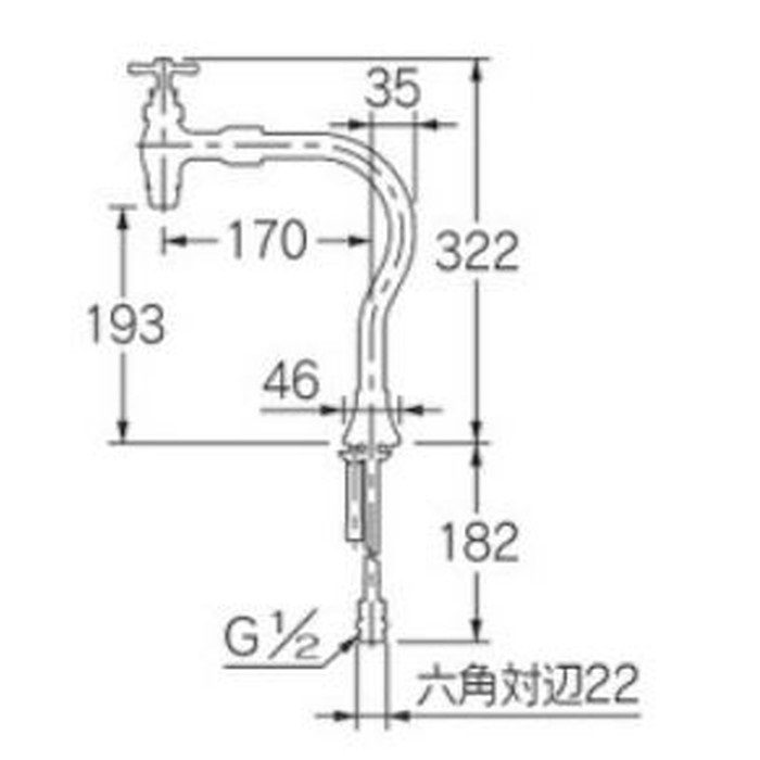 721-263-AG 立水栓 秋津 固定コマ仕様 アンティークゴールド