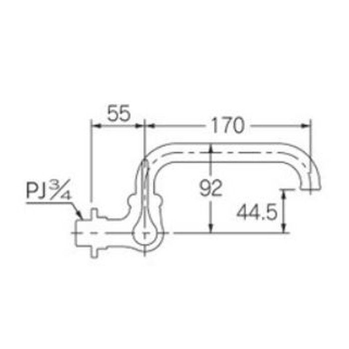 724-507-20QR 厨房用左ハンドル横形自在水栓