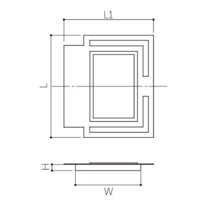 N-75 創作フスマ引手 角型 大 GB