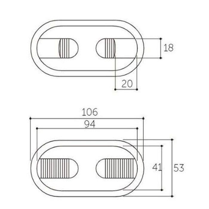 P-4700 配線用グロメット 楕円 白色