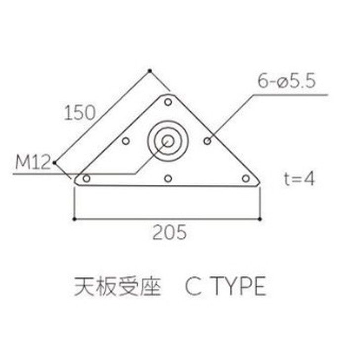 N-1000 SP-POLEスチールテーブル脚 天板Cタイプ φ60 H620mm クロームメッキ