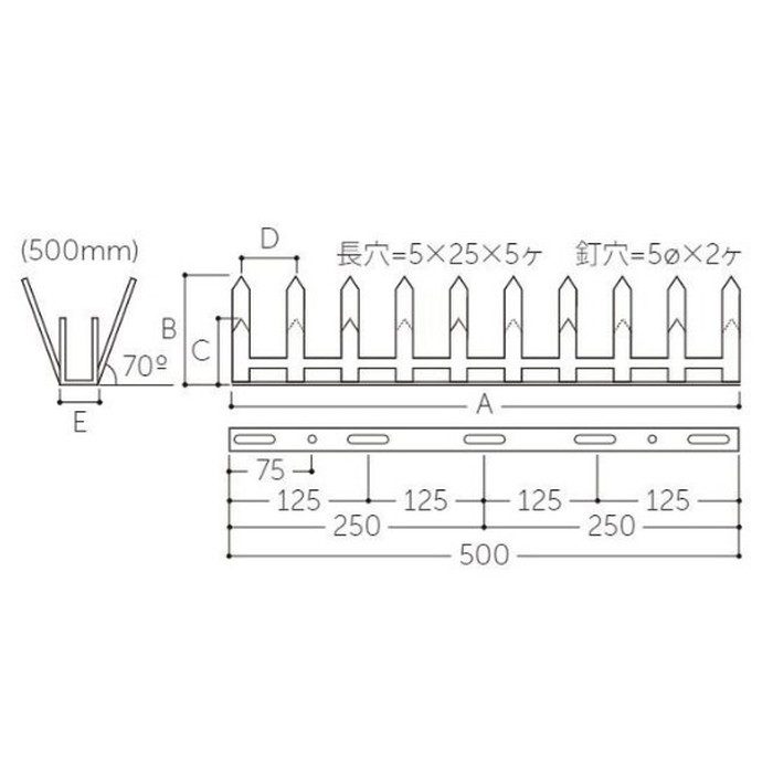 ステンレスアムレット PAT. 500mm 黒色