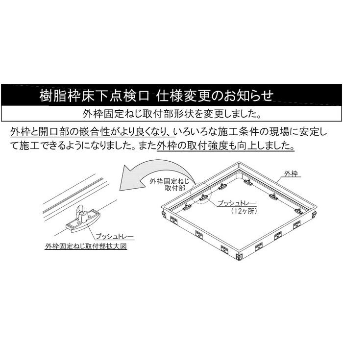 YT6CFK-WH 樹脂枠気密型床下点検口 クッションフロアー用CF用 ホワイト