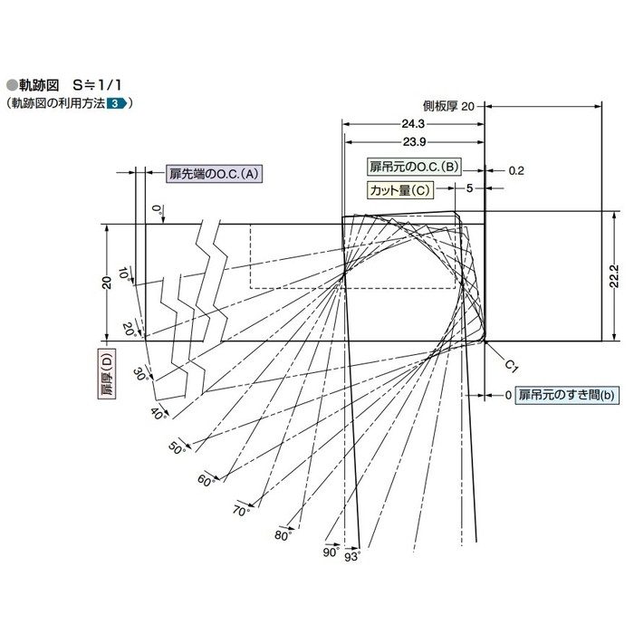 360-U26-0T LAMP ラプコン搭載 オリンピア スライド丁番 360 PAT オープンタイプ ニッケルめっき