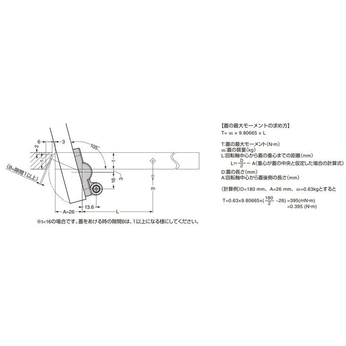HG-JHM11-3BL LAMP ダンパーヒンジ HG-JHM11型 PAT.P 本体 対応モーメントN・m：0.2～0.29 ブラック 1セット（左右各1個）