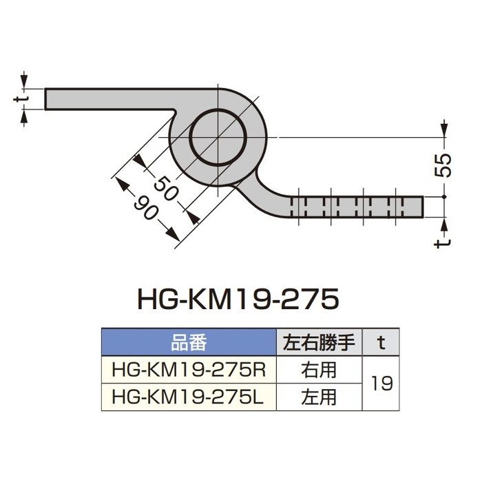 HG-KM19-275L LAMP ステンレス鋼製ウルトラ大型旗丁番 HG-KM型 左用