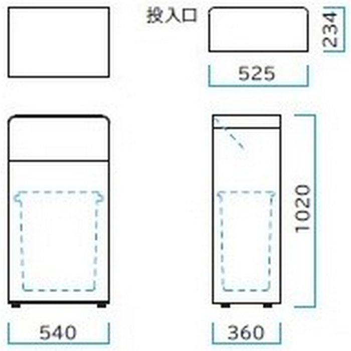 長期在庫品 【車上渡し】ミヅシマ工業 MSERIES中型屑入 不燃ゴミ 白