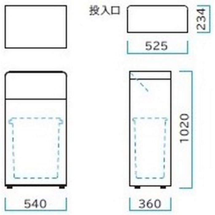 3621123 Mseries 中型屑入 ＃C 缶・ビン 60L ブラック
