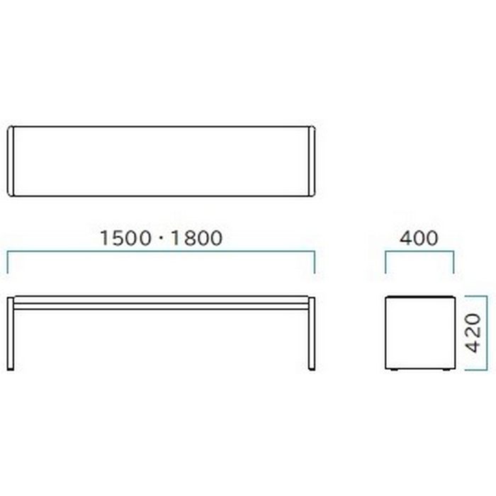 3620611 Mseries ベンチ 1500mm ホワイト ミヅシマ工業【アウン