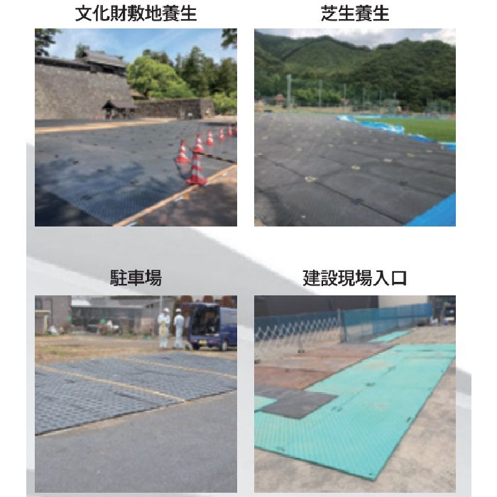 B0918-20-GY-M4K4 養生用敷板 Wボード36 20mm 3×6（板厚13mm） 両面凸 持手穴4ヶ所 グレー