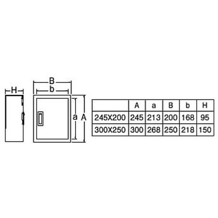 R81-2-245X200 カギ付散水栓ボックス（壁面用） カギ付 露出タイプ 裏