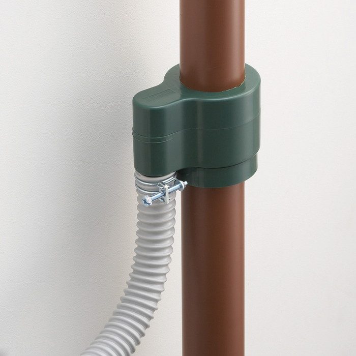 EC2012-2S-H 雨水取水器セット ワイヤバンド（D20-30）3個・ドレンホースφ30×400mm付 グレー