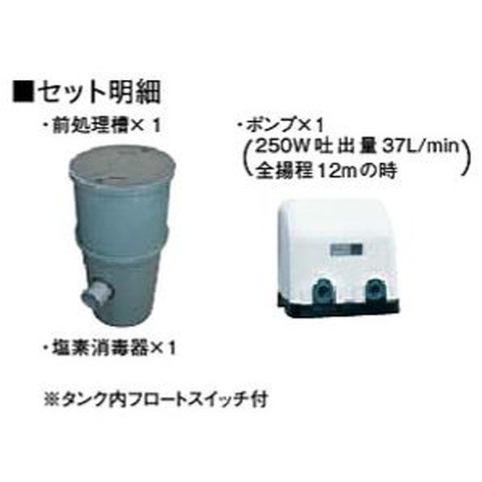 EC2101HS-3000L 雨水タンク（水道水併用型） 埋設型 前処理槽付 活性炭なし 容量3000L