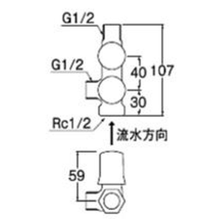 B3111A-L-13 スマートヘッダー 共用形 吐水・止水ハンドル操作 左用