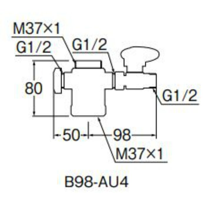 B98-AU4 シングル混合栓用分岐アダプター SANEI用 K87111系用 SANEI