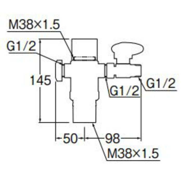 B98-AU5 シングル混合栓用分岐アダプター SANEI用 K87121系用