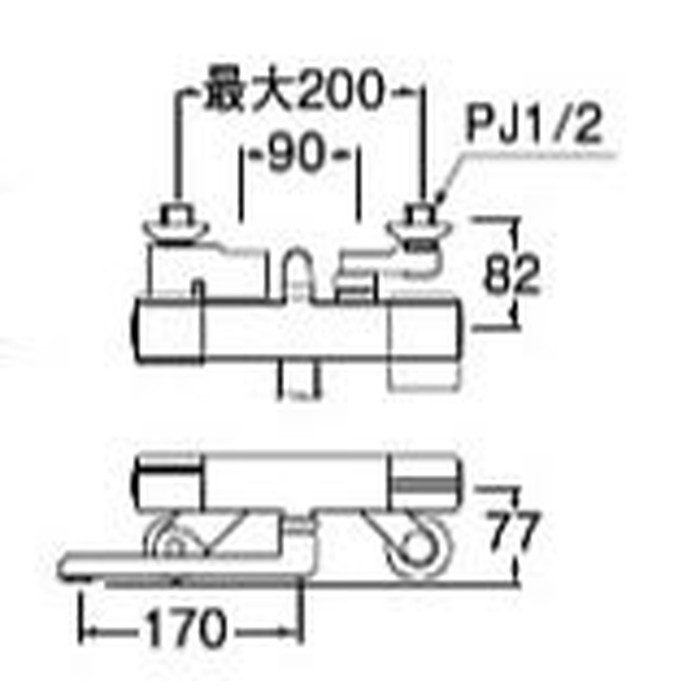 SK18C-T1L17 サーモシャワー混合栓 レイニー付 手元ストップ