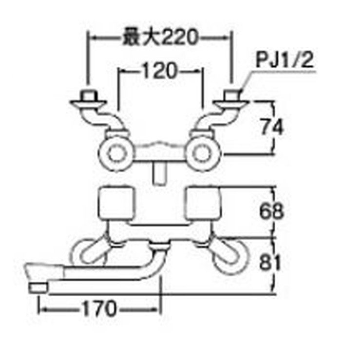 K11D-W ツーバルブ混合栓 共用形 SANEI【アウンワークス通販】