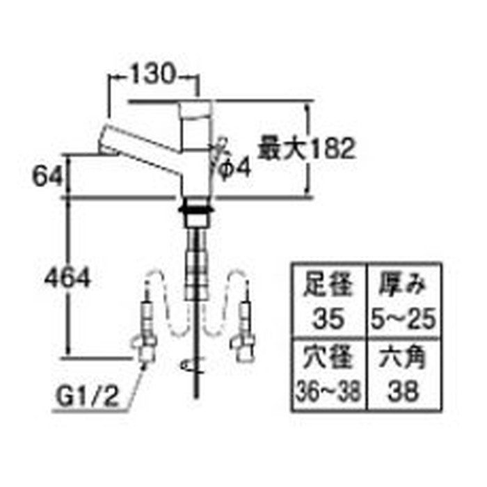 K475ENJV-1-MDP シングルワンホール洗面混合栓 column ポップアップなし ボルト式 マットブラック