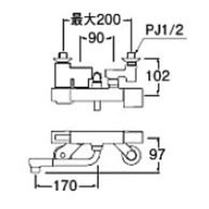 SK1811K-3U サーモシャワー混合栓 ベンリー偏心管付 寒冷地用 SANEI