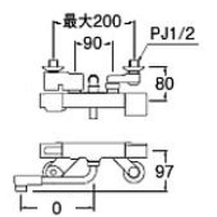 SK1811C-N サーモシャワー混合栓 パイプL0mm