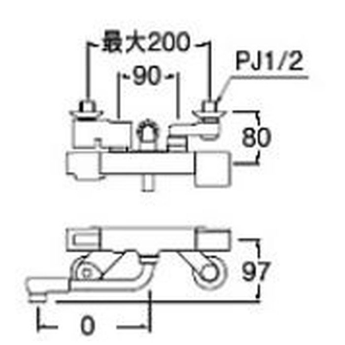 SK1811CT-N サーモシャワー混合栓 手元ストップ パイプL0mm SANEI