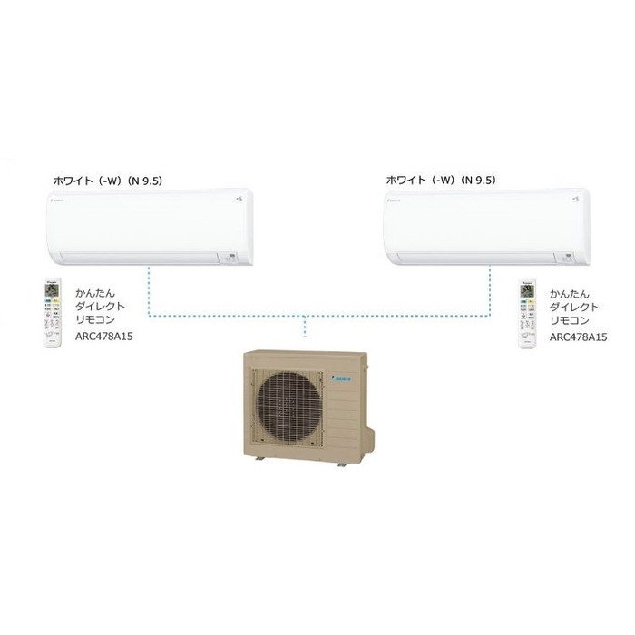 PAC-403AVE2 マルチパックエアコン 6～9畳+6～9畳 単相200V 室外電源 ホワイト（室外機ライトキャメル）重塩害