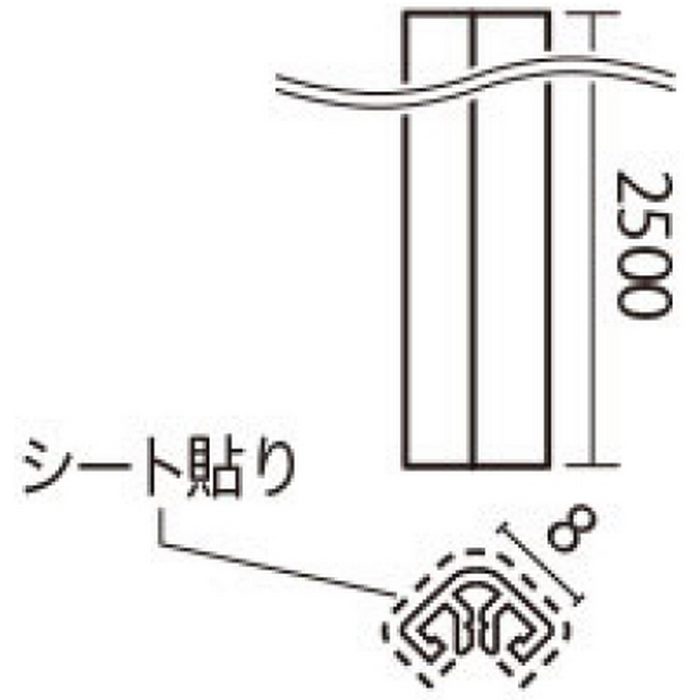 STK13161 ベスト クロス壁紙 クイックジョイナー コーナー用ジョイナー シート貼り仕上げ ネオブラック 2500mm