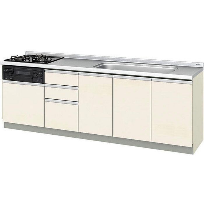 GXI-U-240WLAHAR 取り替えキッチン パッとりくん GXシリーズ フロアユニット ラウンド68シンク（水栓穴付） 間口240cm 左水栓穴右勝手 都市ガス（標準コンロ・シルバー） ホワイトゼブラ